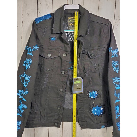 Dexter's Laboratory Boy Genius Black Denim Jean Jacket Cartoon Network Sz Small - Picture 9 of 13